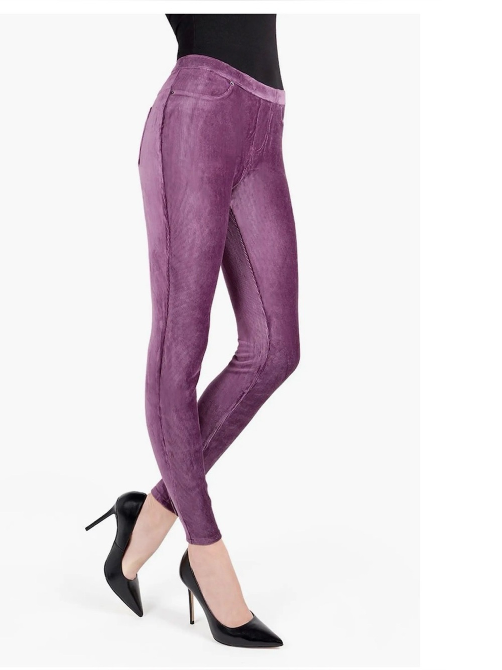Michael Kors Women’s Velvet Corduroy Plum Leggings Sz Medium NWT